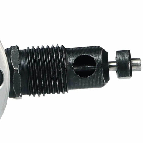 Close-up of Double Head Sheet Metal Nibbler Cutter Drill Attachment for Metal Ergonomic Handle showing cutting head detail.