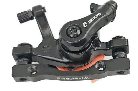 Universal Mechanical Disc Brake Set Built Tight For Sick Stopping Control On Mountain Road Folding Electric Bikes Front Rear Caliper System One Pair Black, black caliper side view.