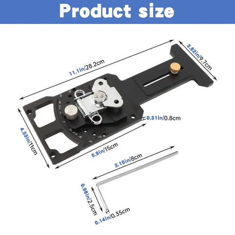 11-Position Adjustable Track Saw Square With CNC Machining For Top Notch Precision Cutting, 60 Degree, 45 Degree, 30 Degree And Other Positive And Negative Angle Stops, Universal Track Saw Accessory For Accurate Miter Cuts And Fast Layouts, black 28.2 cm track saw square with hex key