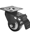 Top Shelf Universal Replacement Caster Wheels Featuring Snappy 360 Degree Swivel Capability And Solid Locking Brake Sweet Non Marking Rollers For Heavy Duty Tool Cart Rigs, close-up view with locking brake engaged.