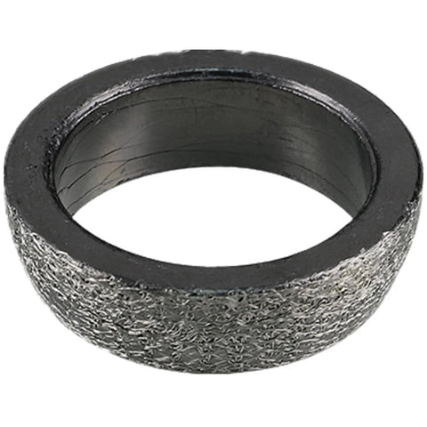 Close-up of graphite exhaust donut gasket, 2.0-inch (51 mm) for header-to-downpipe seal.