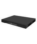 ROCK SOLID FIREWALL ROUTER PC BUILT TOUGH FOR SECURE NETWORK INFRASTRUCTURES FEATURING THE COMPACT N150 CHIPSET in black with multiple ports.