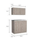 Built Like A Tank Wooden Twin Cabinet Set In Fresh Light Gray with dimensions 39.3"x30.8" for indoor storage.