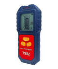 For Stud Finder Wall Scanner,5-in-1 Tester for stud Finder Metal Wire LCD, blue handheld device with buttons and LCD screen.