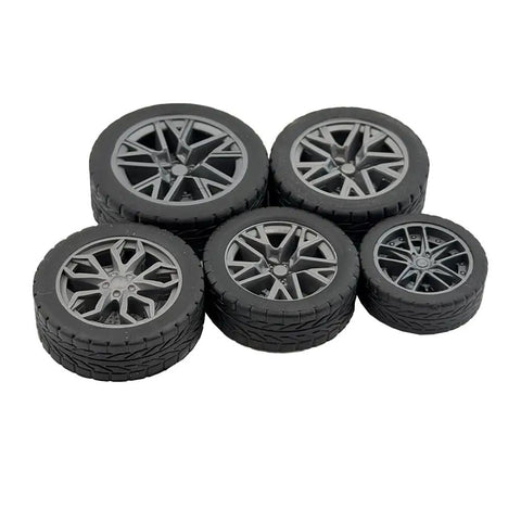 10 Piece Toy Wheel Set For DIY RC Cars And Robots Includes 5 Round Shaft Axles Rubber Wheels 38mm Diameter And 2.5mm Shaft