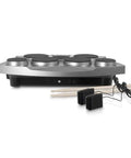 Portable Electronic Drum Kit With 7 Drum Pads, Hi Hat And Kick Bass Pedal, USB AUX, Desktop Tabletop Drum Set PTED06