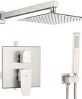 Matte Black Shower Faucet Set With 8 Inch Rainfall Shower Head, Wall Mounted System, Built To Last Brass Construction, Zero Plastic