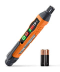 Portable Combustible Gas Leak Detector With Audible Alarm And Bright Visual LED showing LEDs and two batteries included.