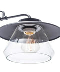 Close-up of Three Light Pendant in Oil Rubbed Bronze with Clear Glass Shades, Classic Vintage Industrial Vibe for Any Ceiling