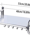 Heavy Duty Six Hook Wall Mounted Coat Rack Super Sturdy Vertical Entryway Organizer with dimensions shown.