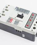 HMCP400F5C Straight Up Heavy Duty 400 Amp 600 Volt Three Pole Industrial Circuit Breaker in gray and white with adjustable trip.