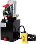12V Double Acting Hydraulic Power Unit 3HP DC Motor 6 Quart Steel Tank SAE#6 Connector for heavy duty pumps.