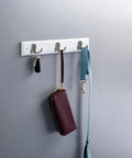 16 Inch Wall Mount Coat Rack With Three Hooks In White And Satin Nickel Finish Perfect For Hats Coats Towels Purses And Bags
