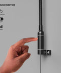 Wall Mounted Reading Light With Touch Dimmer LED 3W Warm White 3000K Black Metal Gooseneck Adjustable Arm On Off Dimming Switch