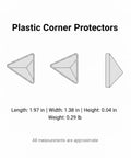 Diagram of Beefy Corner Protectors for Shipping and Handling, Edge Guards for Glass and Stone Slabs, dimensions listed.