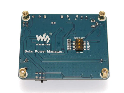 Back view of Plug And Play Solar Power Management Module For 6 Volt To 24 Volt Panels with MPPT battery charging and switch