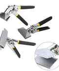 Workhorse Sheet Metal Bending Pliers With Straight Or Elbow Handle for precise crimping in chrome vanadium steel shown in multiple angles.