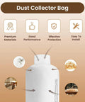 Dust Collection Bag For Planers And 4 Inch Woodworking Machines 30 Micron Filter with premium materials and performance icons