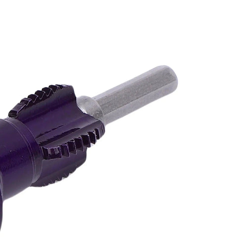 Dual Function Pipe Thread Cutting Tool Set For Internal And External Threads, DIY Friendly Design, Works On One Half Inch And Three Quarter Inch Pipes, Crafted From 40Cr Alloy Steel, Heavy Duty Hex Shank For Easy Electric Drill Threading, Two Pack close-up hex shank