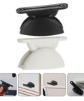 CLISPEED RV Door Catch Holder Set with black and white nylon clips for quiet camper door security and noise reduction.