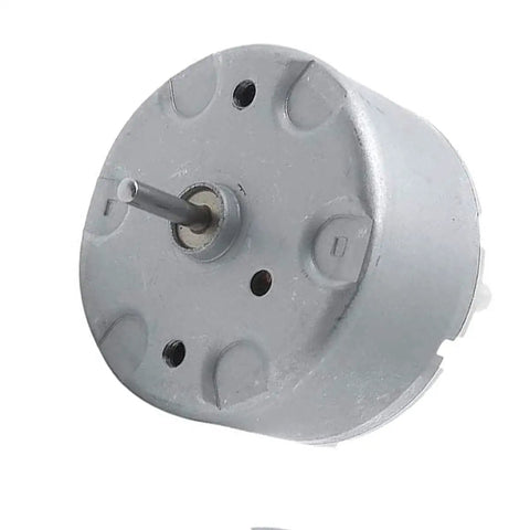 Side view of Two Pack Micro DC Motor 1.5V To 5V 2700RPM Mini Electric Motor 32mm Diameter RF 500TB 18280 for DIY projects