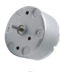 Two-Pack Micro DC Motor 3V To 12V 2700 RPM Mini Electric Motor close-up, showing 32mm diameter with 8x2mm shaft for DIY Projects.