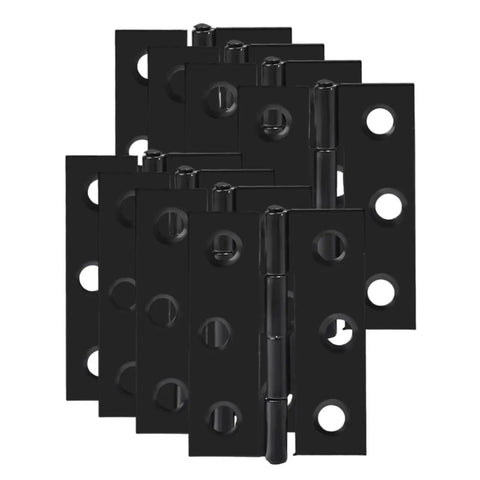 Black Stainless Steel Cabinet And Drawer Butt Hinges With Screws 45mm By 31mm 1mm Plate Flat Folding Hinge Set For Dry Indoor Use Pre drilled Holes Includes Matching Screws For Quick DIY Install