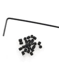 Twenty Five Piece 4-40 X 1/8 Inch Stainless Steel Allen Head Socket Set Screws Cup Point With Hex Key Wrench Black Oxide Finish