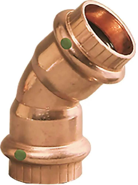 ProPress Copper Half Inch By Half Inch 45 Degree Elbow Fitting For Copper Plumbing Easy Install No Fuss Press Connection Leak Free Seal System Matched Tools Jaws