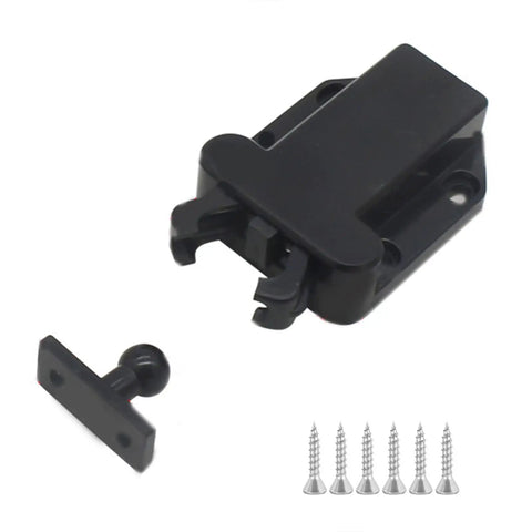 Non Magnetic Door Push Latch For Single Doors with Adjustable Spring Clip and screws, suitable for furniture applications