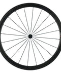 Carbon Fiber Road Bike Wheelset 700c Clincher With 38mm Depth And 23mm Wide Rim shown in side view