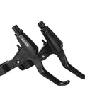 Universal Aluminum Alloy Bicycle Brake Levers For 2.2cm Handlebars With 2.5 Finger And 4 Finger Grips, side view of pair