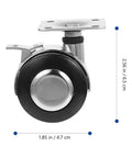 Heavy Duty Office Chair Casters Five Pack Smooth Rolling Replacements For Computer And Desk Seats Easy Swap Universal Fit, close-up view with dimensions.