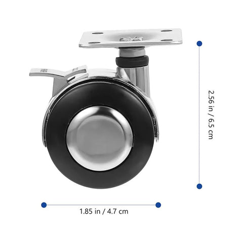 Heavy Duty Office Chair Casters Five Pack Smooth Rolling Replacements For Computer And Desk Seats Easy Swap Universal Fit, close-up view with dimensions.