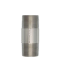 Heavy Duty Workhorse 316 Stainless Steel Conduit Nipple for Rigid IMC Systems 1 1/2 Inch threaded connector with ribbed surface.