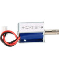 Heavy Duty DC 24V Pull Type Electromagnet Open Frame Actuator For Code Lock Door Lock, Linear Motion Magnetic Lock Module, Easy Install, 11.52W Power, Plug And Play Ready, Great For Home Appliances And Vending Machines., open-frame metal solenoid with red and black wires