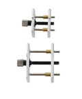 Watch Movement Holder 2 In 1 Repair Tool Durable Aluminum Alloy Pro Grade Dual Sided Fixed Base White displayed vertically.