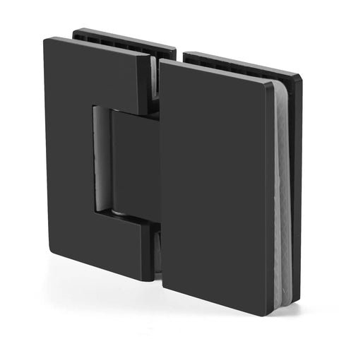 Beefed Up Heavy Duty Frameless Glass Shower Door Hinge Kit 180 Degree Wall to Glass Pivot Clamp 304 Stainless Steel Black