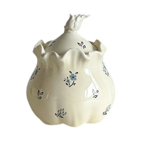 Real Deal Ceramic Kitchen Storage Jar With Secure Lid For Coffee Beans Sugar Flour And Nuts Pretty Sweet Floral Design 400ml