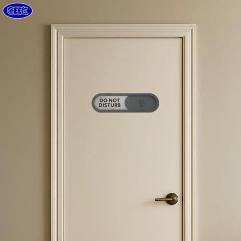 Do Not Disturb Welcome Slider Door Sign For Home Office No Drama Privacy Sign with easy install MDF in warm brown on door