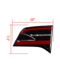 Top Tier Right Inner Tail Light Assembly For 2016 2020 Tesla Model X with red and clear lens, 10 x 7.3 inches size.