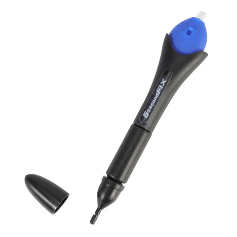 5 Second Quick Cure UV Resin Glue Pen With Light For Plastic Glass Metal Wood Repairs shown with cap off