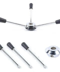 Heavy Duty Cnc Drill Press Handle Bar Set With Feed Hub Wheel features 195mm metal levers and rubber grips for home garage use.