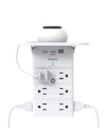 Heavy Duty Wall Outlet Extender With Built-In Shelf, 12 AC Outlets And 3 USB Ports With USB-C, No-Brainer Surge Protector Power Strip For Home Office Dorm