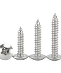 M5 304 Stainless Steel Phillips Pan Head Self Tapping Wood Screws 14mm Pack Of 10 range front view