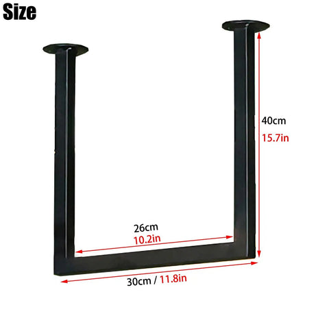 Heavy Duty Ceiling Mount Shelf Brackets Metal Hanging Support With Screws Black Three Pack dimensions shown on a black steel bracket.
