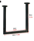 Beefy Heavy Duty Metal Ceiling Mount Shelf Brackets With Screws Built Different Game Changer For Home Organization Kitchen Storage And Wine Display Solid Black with size measurements.