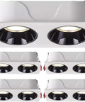 Xghwnpd 5Pack Led Ted Downlight Double Head Recessed Lighting Kit 14W/24W with aluminum finish and dual black cup design.