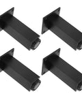 Aluminum Adjustable Furniture Feet Set, 4 Pcs Black Square Base, 100mm And 120mm, Anti Slip Protectors, DIY Ready Install