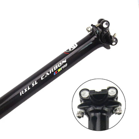 Ultra Lightweight 3K Matte Carbon Fiber Seatpost Built For Mountain Bikes Downhill MTB 27.2x350mm Rust Resistant Detail View